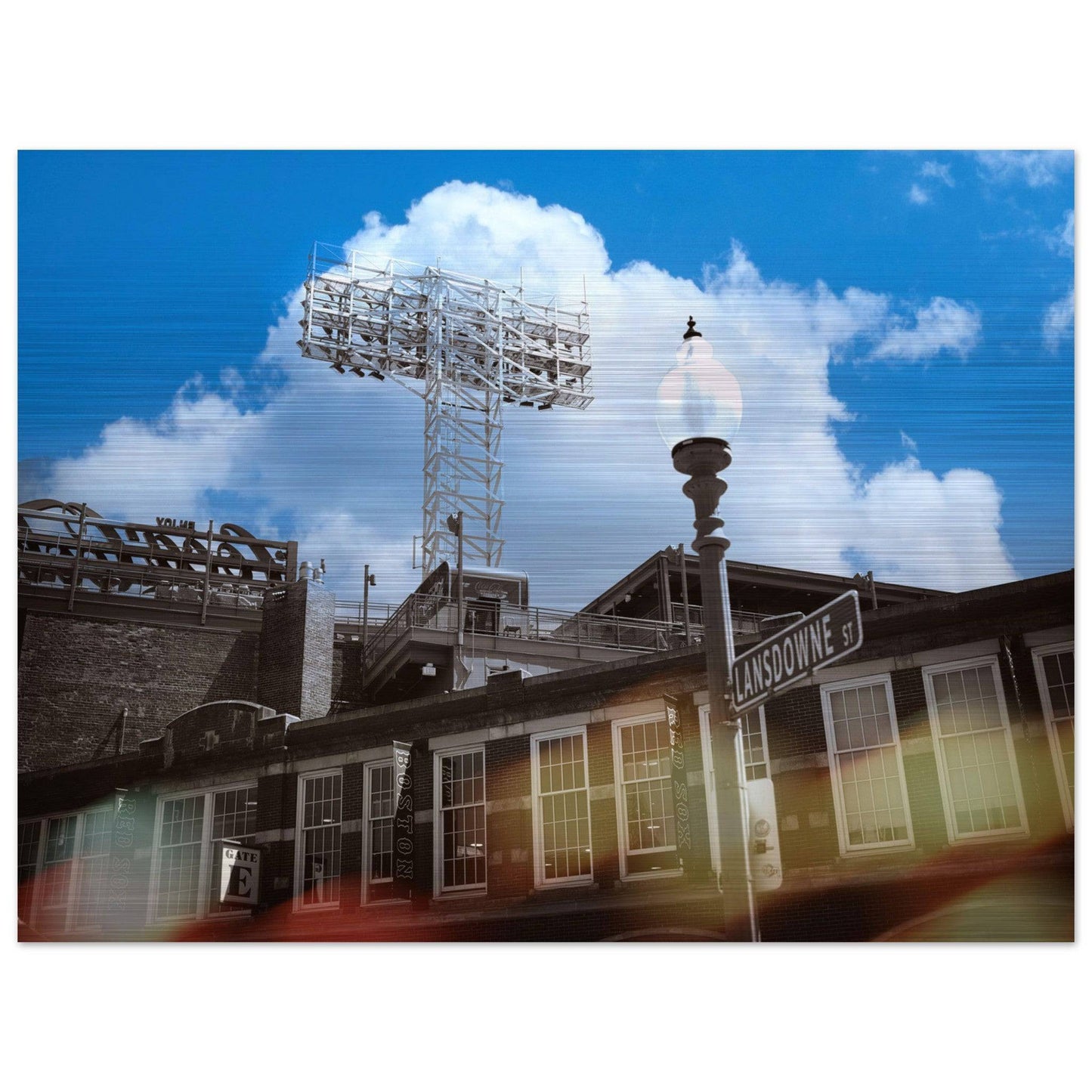 Lansdowne Blue Sky Brushed Aluminum Print Boston Massachusetts Fenway Wall Art Home Office Business Commercial Decor Pixio.Co - Pixio.Co