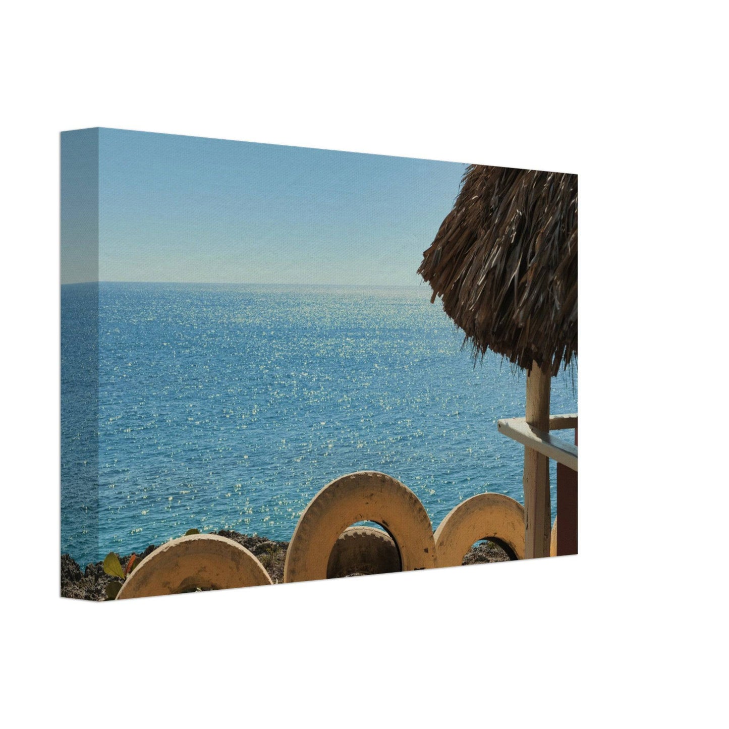 Beach and Tire Canvas Caribbean Wall Art Home Restaurant Office Decor - Pixio.Co