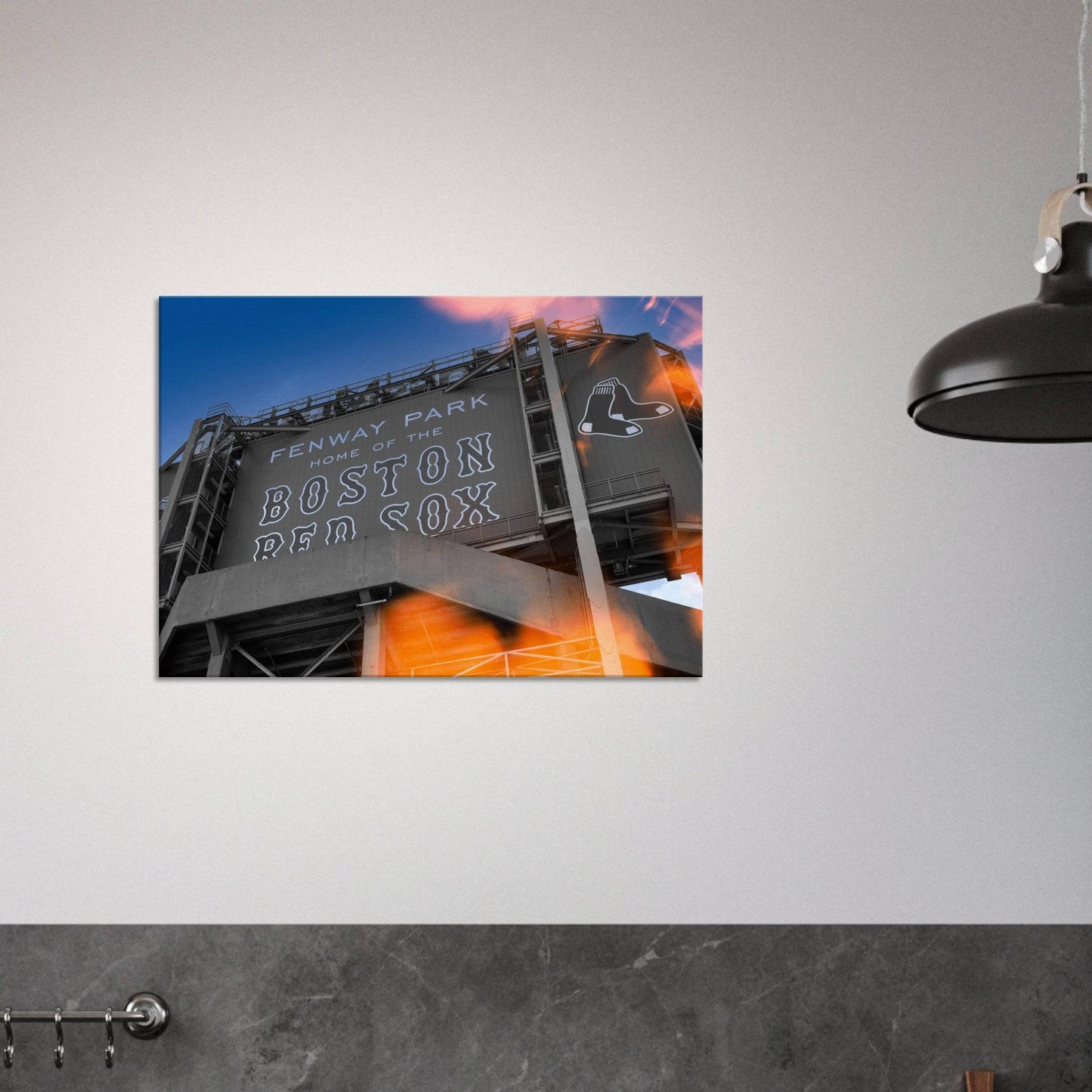 Fenway Home of Boston Sun Burst Canvas Massachusetts Red Sox Wall Art Home Office Business Commercial Decor Pixio.Co - Pixio.Co