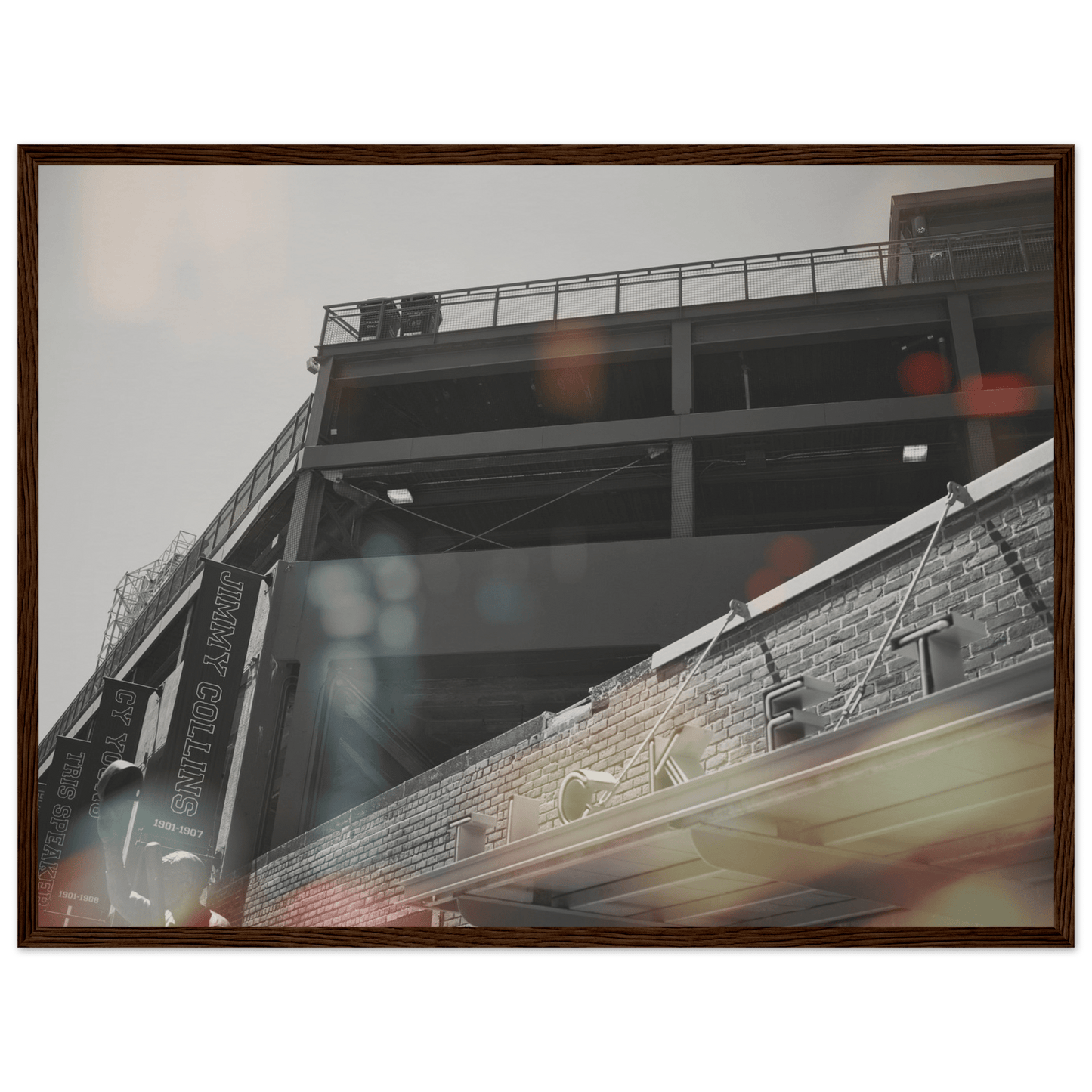 Fenway Tickets Black and White Matte Paper Wooden Framed Poster Boston Massachusetts Wall Art Home Office Business Commercial Decor Pixio.Co - Pixio.Co