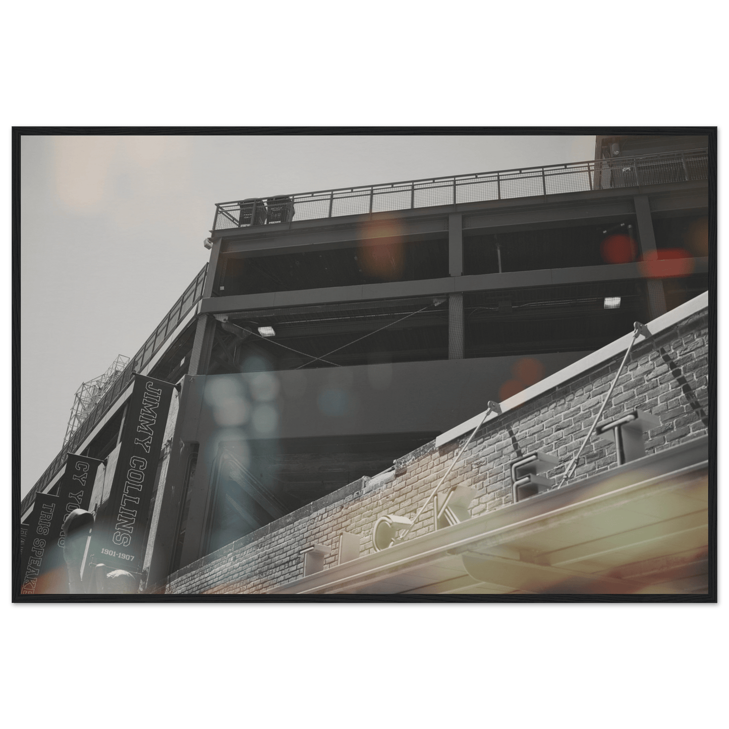 Fenway Tickets Black and White Matte Paper Wooden Framed Poster Boston Massachusetts Wall Art Home Office Business Commercial Decor Pixio.Co - Pixio.Co