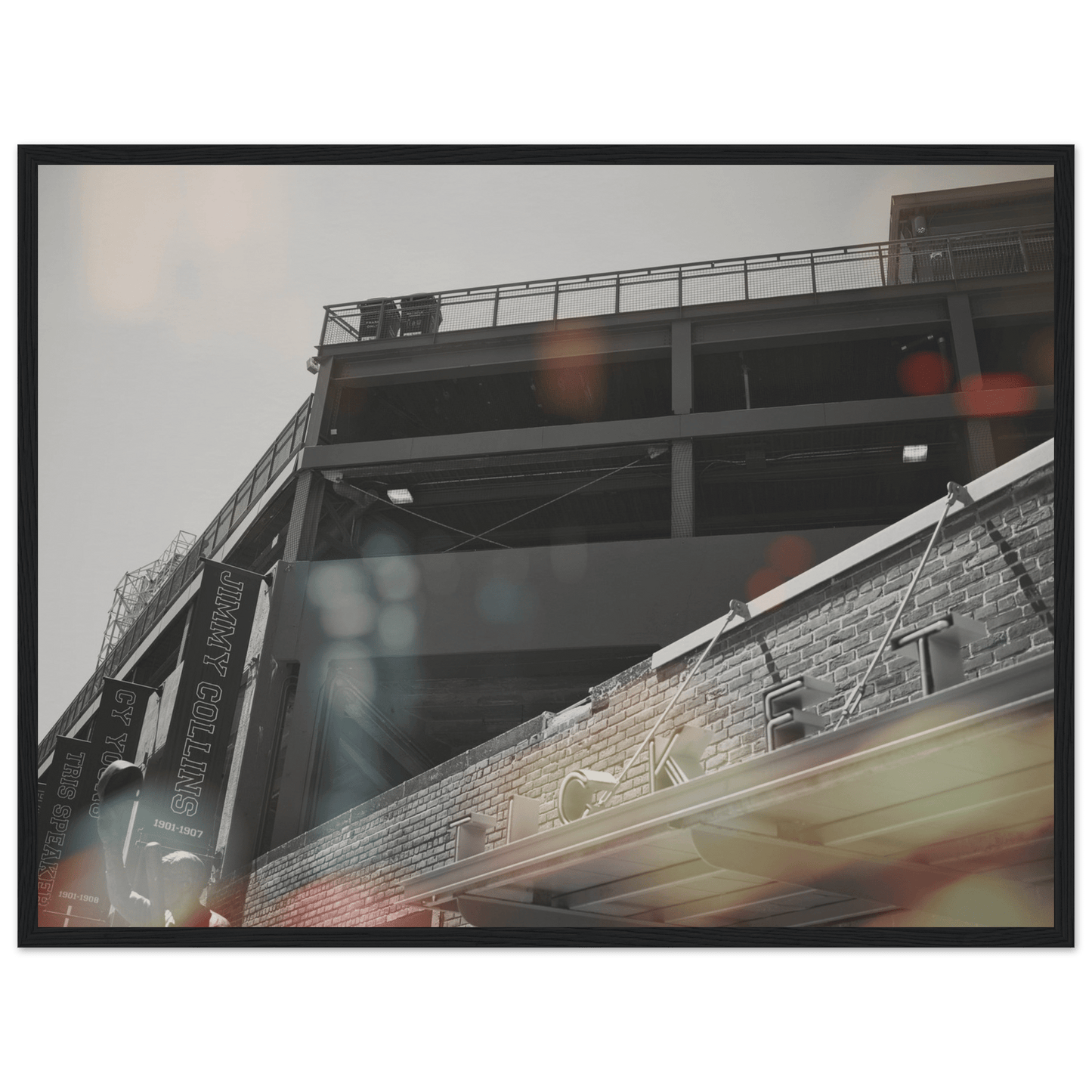 Fenway Tickets Black and White Matte Paper Wooden Framed Poster Boston Massachusetts Wall Art Home Office Business Commercial Decor Pixio.Co - Pixio.Co