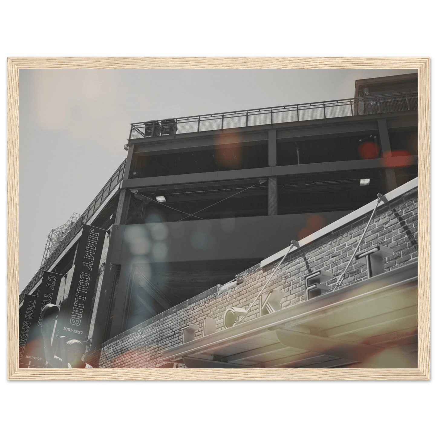 Fenway Tickets Black and White Matte Paper Wooden Framed Poster Boston Massachusetts Wall Art Home Office Business Commercial Decor Pixio.Co - Pixio.Co