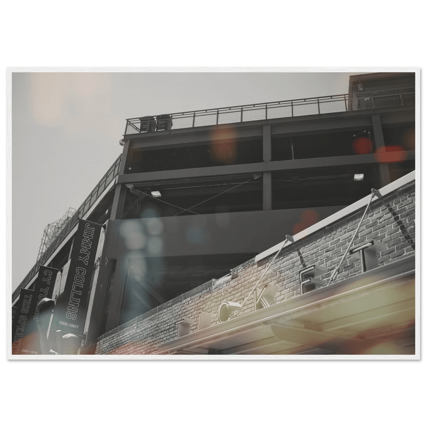 Fenway Tickets Black and White Matte Paper Wooden Framed Poster Boston Massachusetts Wall Art Home Office Business Commercial Decor Pixio.Co - Pixio.Co