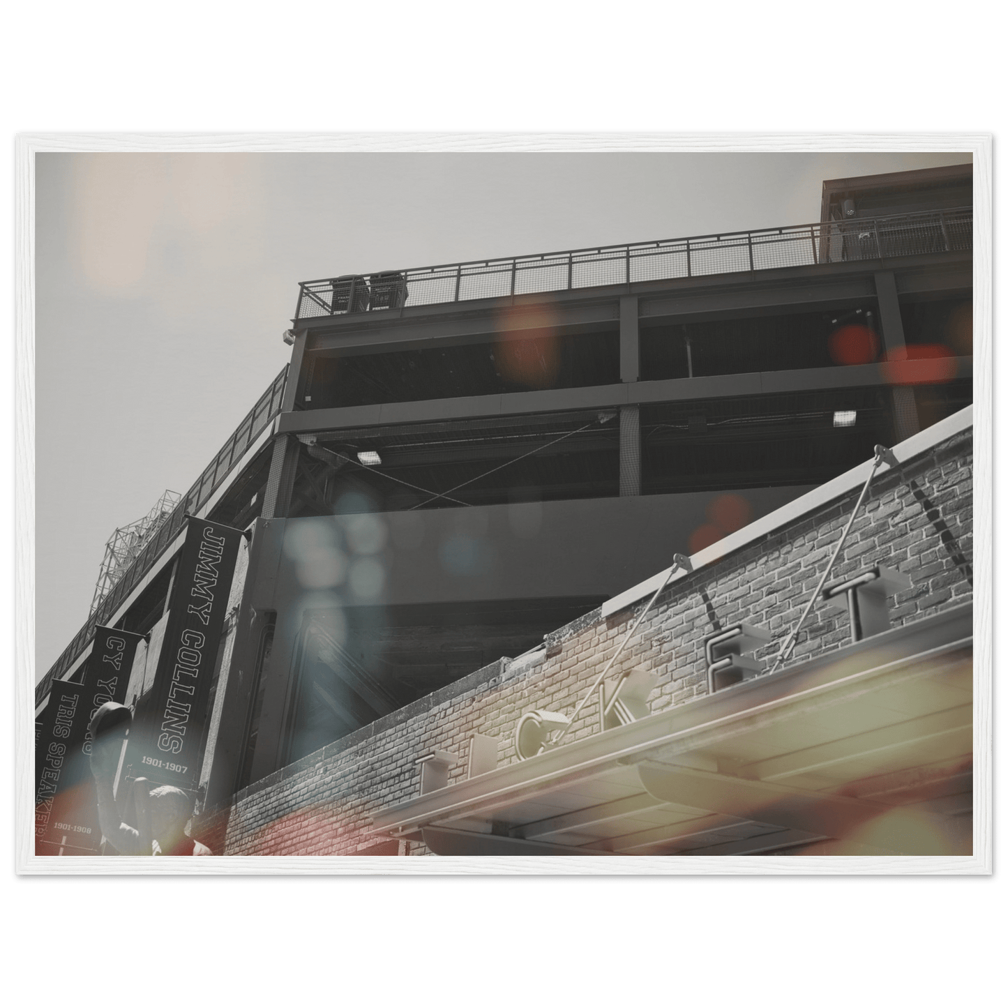 Fenway Tickets Black and White Matte Paper Wooden Framed Poster Boston Massachusetts Wall Art Home Office Business Commercial Decor Pixio.Co - Pixio.Co