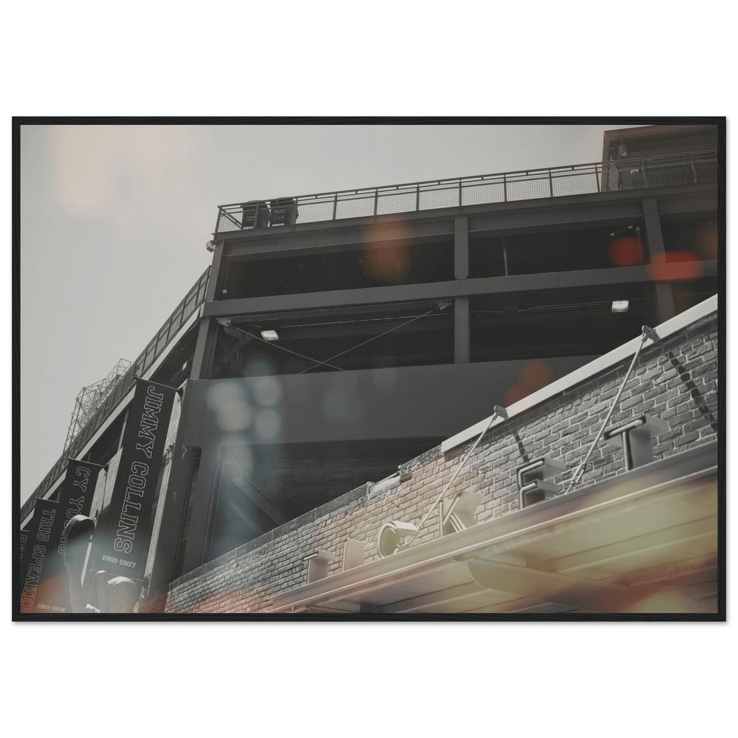 Fenway Tickets Black and White Matte Paper Wooden Framed Poster Boston Massachusetts Wall Art Home Office Business Commercial Decor Pixio.Co - Pixio.Co