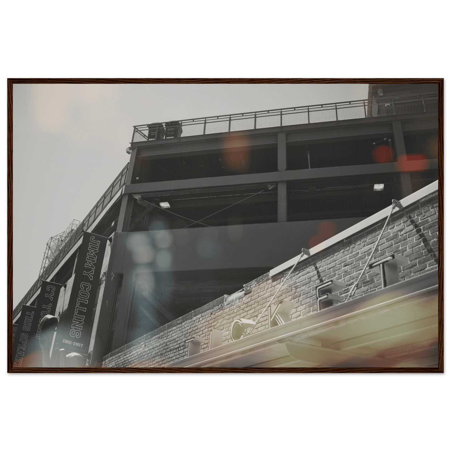 Fenway Tickets Black and White Matte Paper Wooden Framed Poster Boston Massachusetts Wall Art Home Office Business Commercial Decor Pixio.Co - Pixio.Co