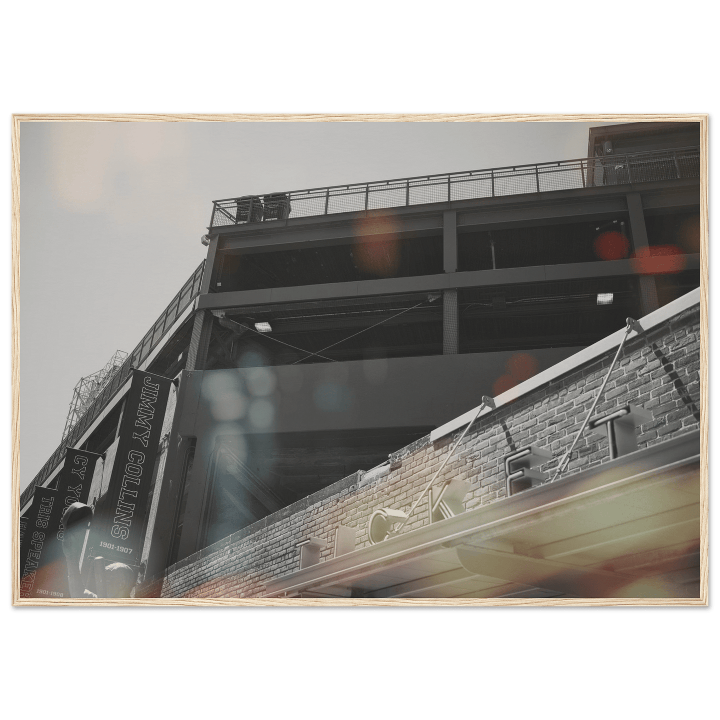 Fenway Tickets Black and White Matte Paper Wooden Framed Poster Boston Massachusetts Wall Art Home Office Business Commercial Decor Pixio.Co - Pixio.Co