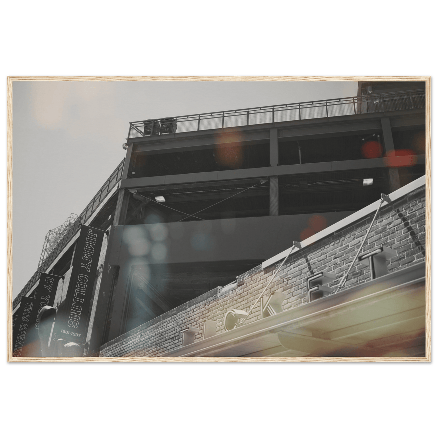 Fenway Tickets Black and White Matte Paper Wooden Framed Poster Boston Massachusetts Wall Art Home Office Business Commercial Decor Pixio.Co - Pixio.Co