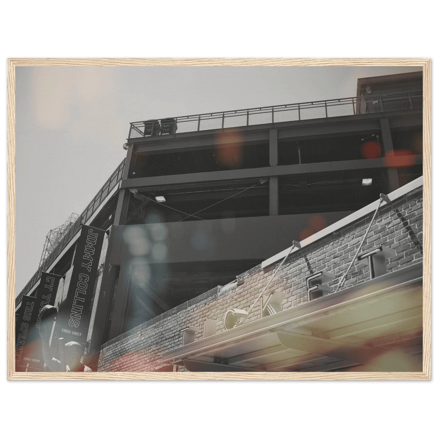 Fenway Tickets Black and White Matte Paper Wooden Framed Poster Boston Massachusetts Wall Art Home Office Business Commercial Decor Pixio.Co - Pixio.Co
