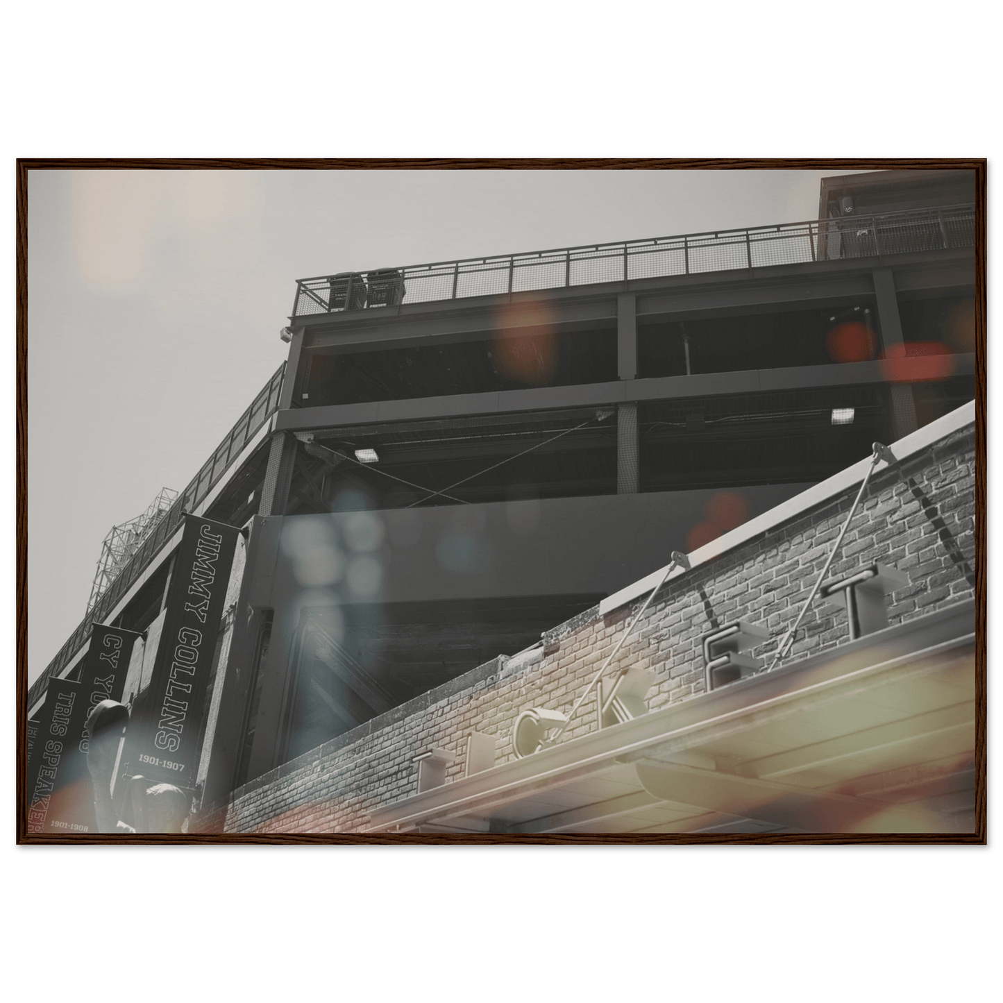 Fenway Tickets Black and White Matte Paper Wooden Framed Poster Boston Massachusetts Wall Art Home Office Business Commercial Decor Pixio.Co - Pixio.Co