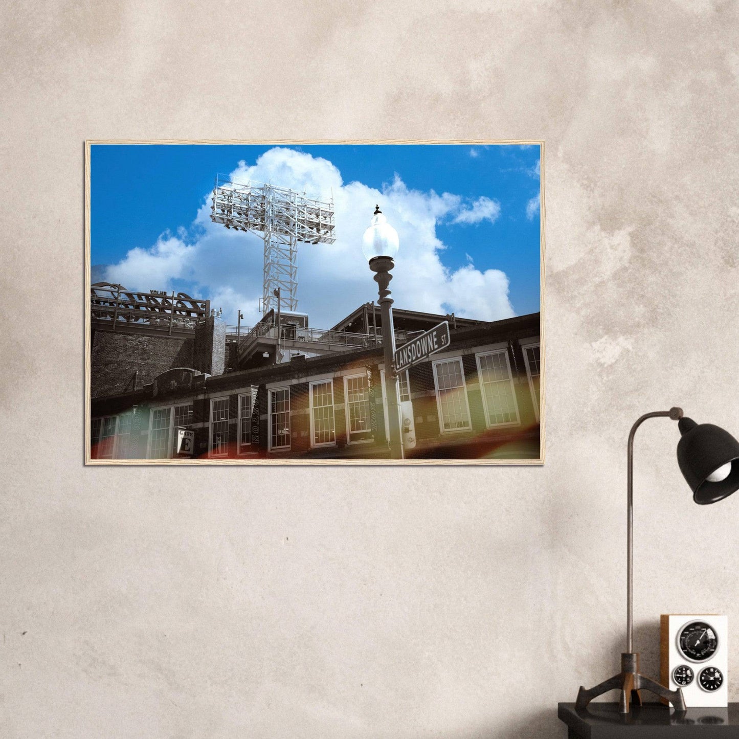 Lansdowne Blue Sky Matte Paper Wooden Framed Boston Massachusetts Fenway Wall Art Home Office Business Commercial Decor Pixio.Co - Pixio.Co