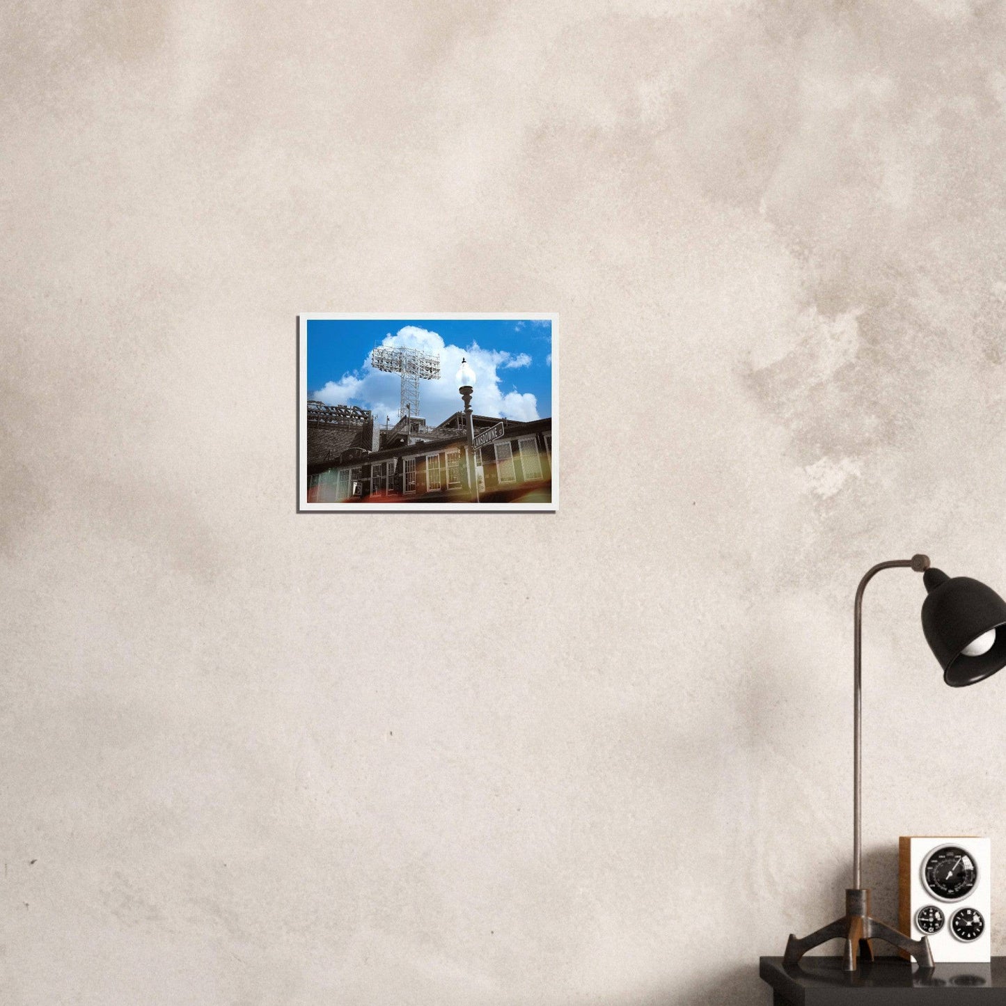 Lansdowne Blue Sky Matte Paper Wooden Framed Boston Massachusetts Fenway Wall Art Home Office Business Commercial Decor Pixio.Co - Pixio.Co