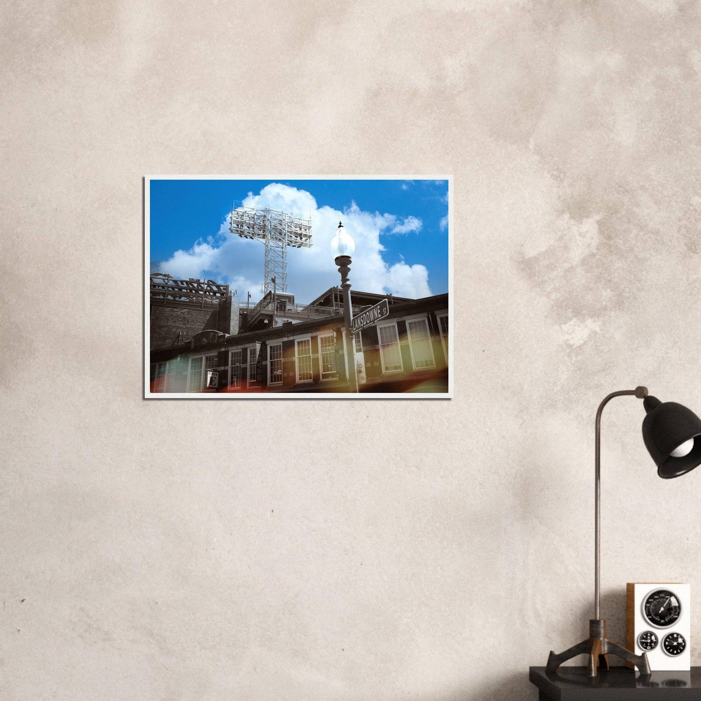 Lansdowne Blue Sky Matte Paper Wooden Framed Boston Massachusetts Fenway Wall Art Home Office Business Commercial Decor Pixio.Co - Pixio.Co