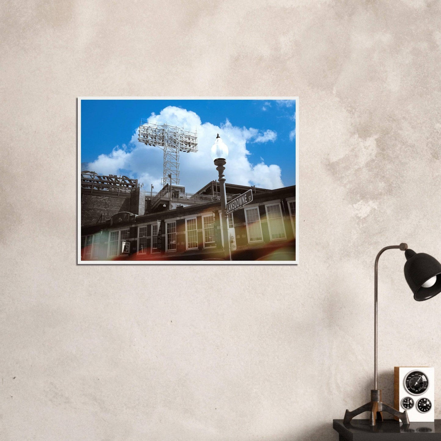 Lansdowne Blue Sky Matte Paper Wooden Framed Boston Massachusetts Fenway Wall Art Home Office Business Commercial Decor Pixio.Co - Pixio.Co