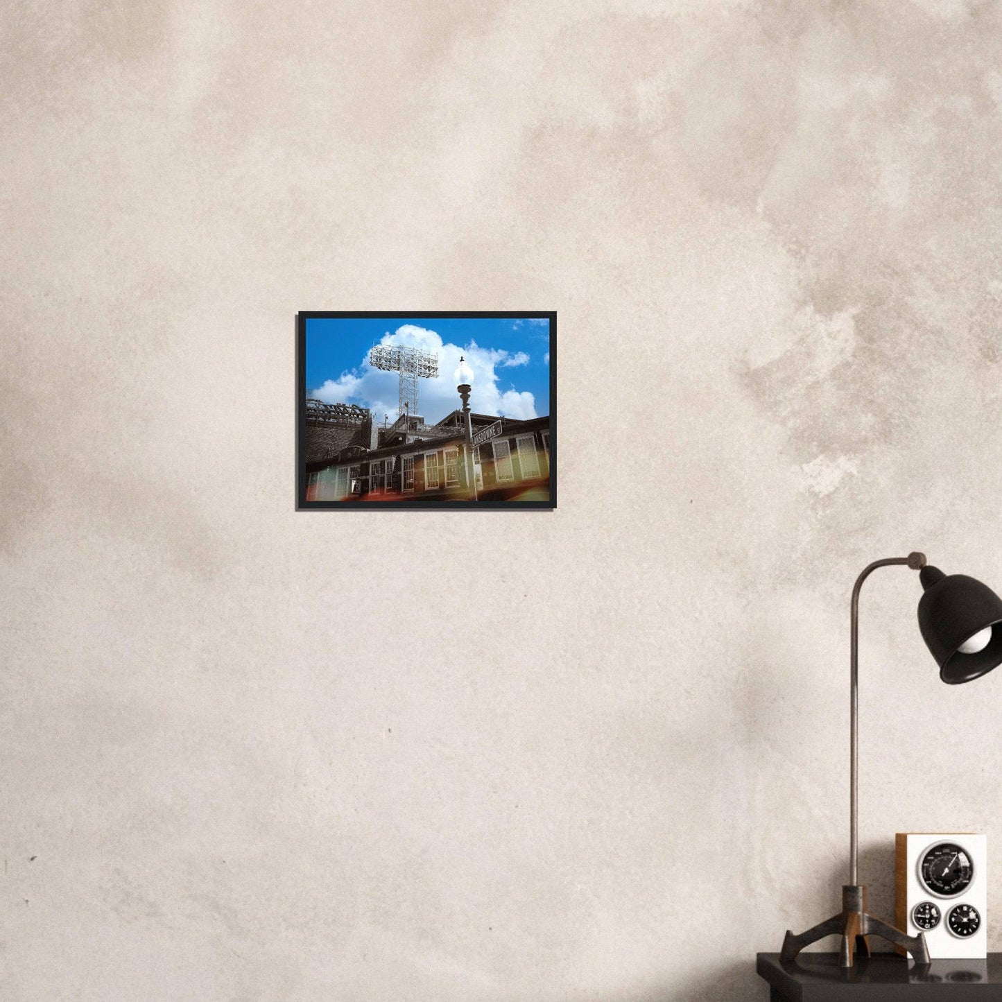 Lansdowne Blue Sky Matte Paper Wooden Framed Boston Massachusetts Fenway Wall Art Home Office Business Commercial Decor Pixio.Co - Pixio.Co