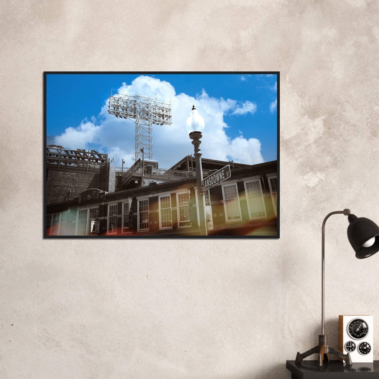 Lansdowne Blue Sky Matte Paper Wooden Framed Boston Massachusetts Fenway Wall Art Home Office Business Commercial Decor Pixio.Co - Pixio.Co