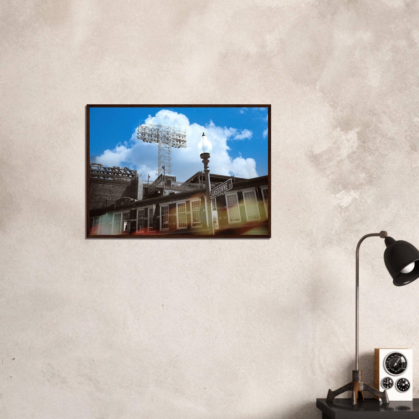 Lansdowne Blue Sky Matte Paper Wooden Framed Boston Massachusetts Fenway Wall Art Home Office Business Commercial Decor Pixio.Co - Pixio.Co