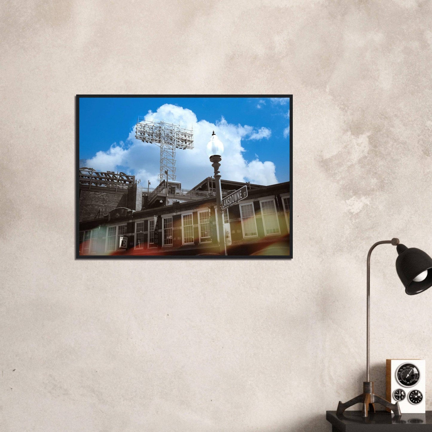 Lansdowne Blue Sky Matte Paper Wooden Framed Boston Massachusetts Fenway Wall Art Home Office Business Commercial Decor Pixio.Co - Pixio.Co