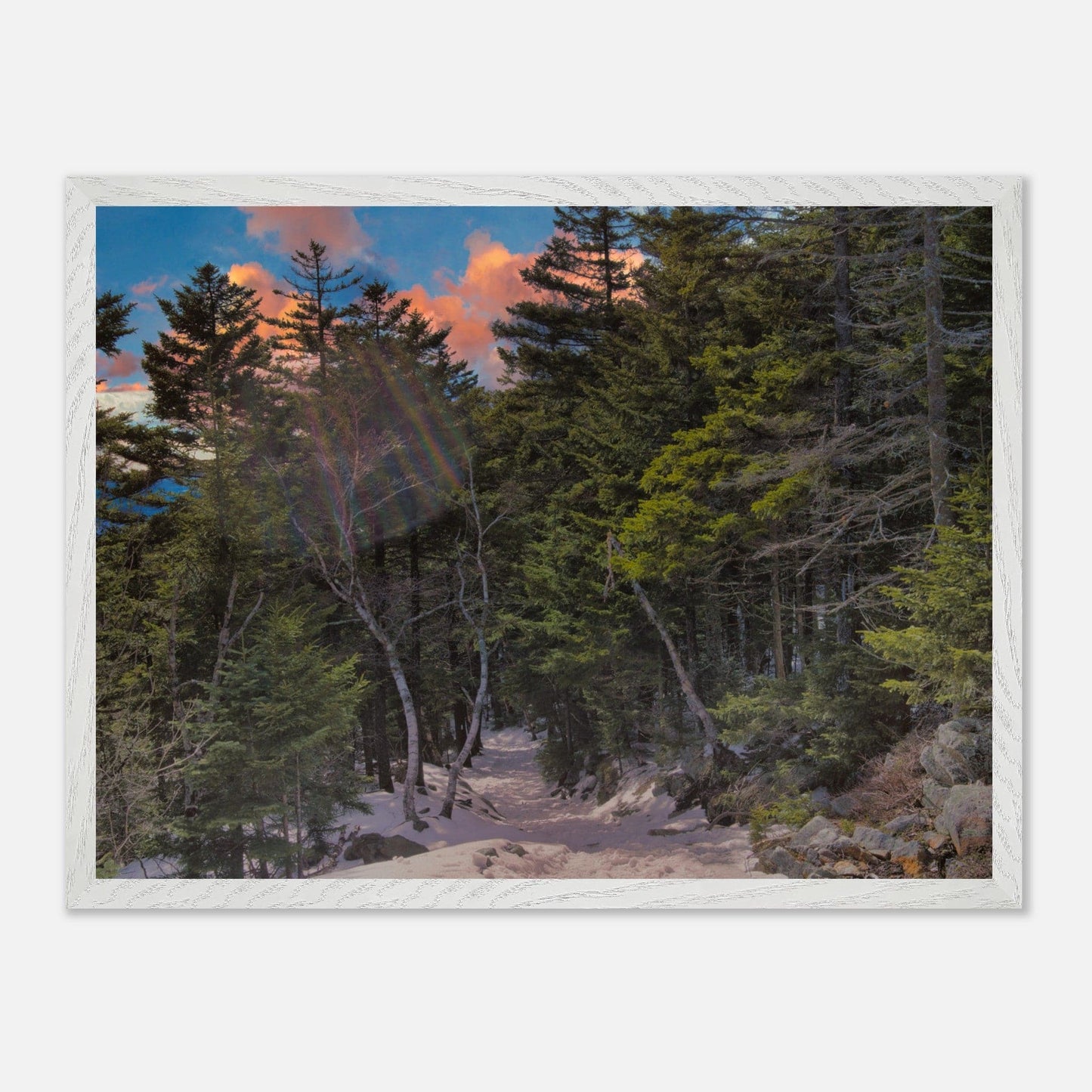 Sunset Americana Premium Matte Paper Wood Framed Relaxing Winter Mountain Wall Art Home Office Business Commercial Decor Pixio.Co - Pixio.Co