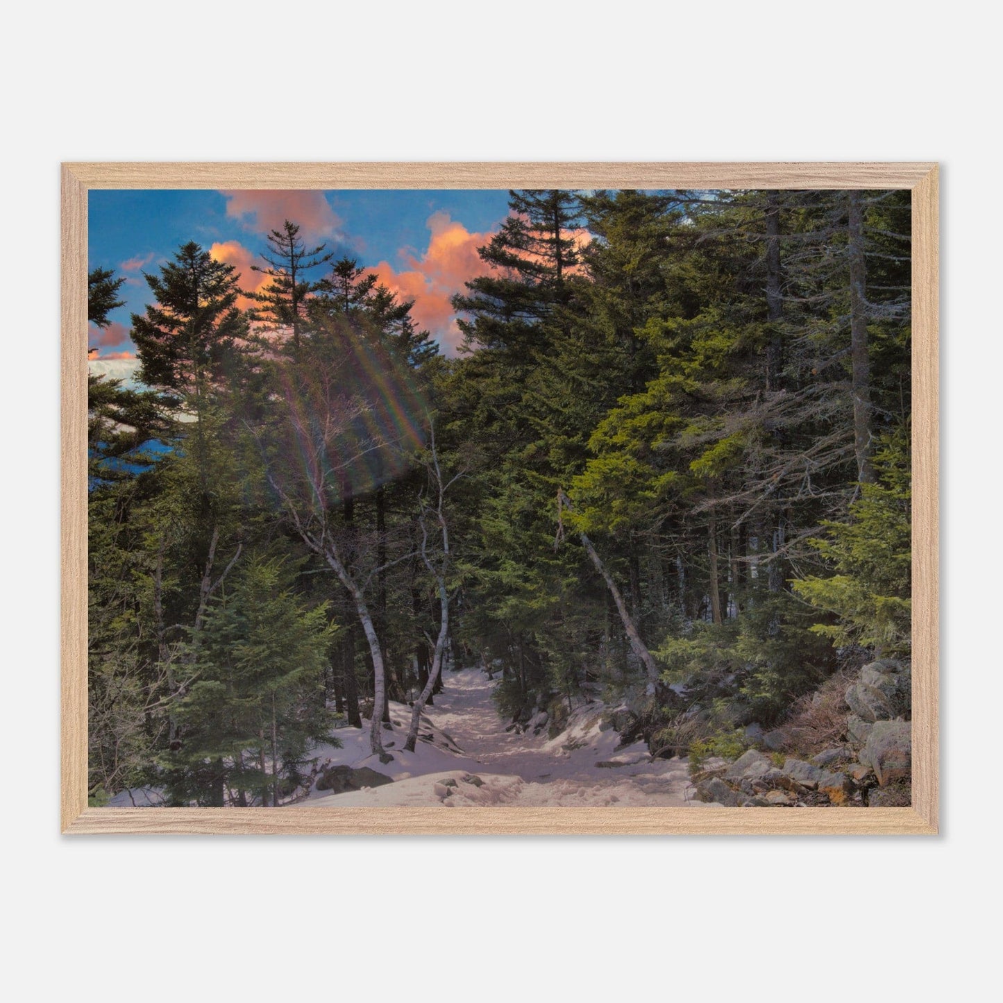 Sunset Americana Premium Matte Paper Wood Framed Relaxing Winter Mountain Wall Art Home Office Business Commercial Decor Pixio.Co - Pixio.Co