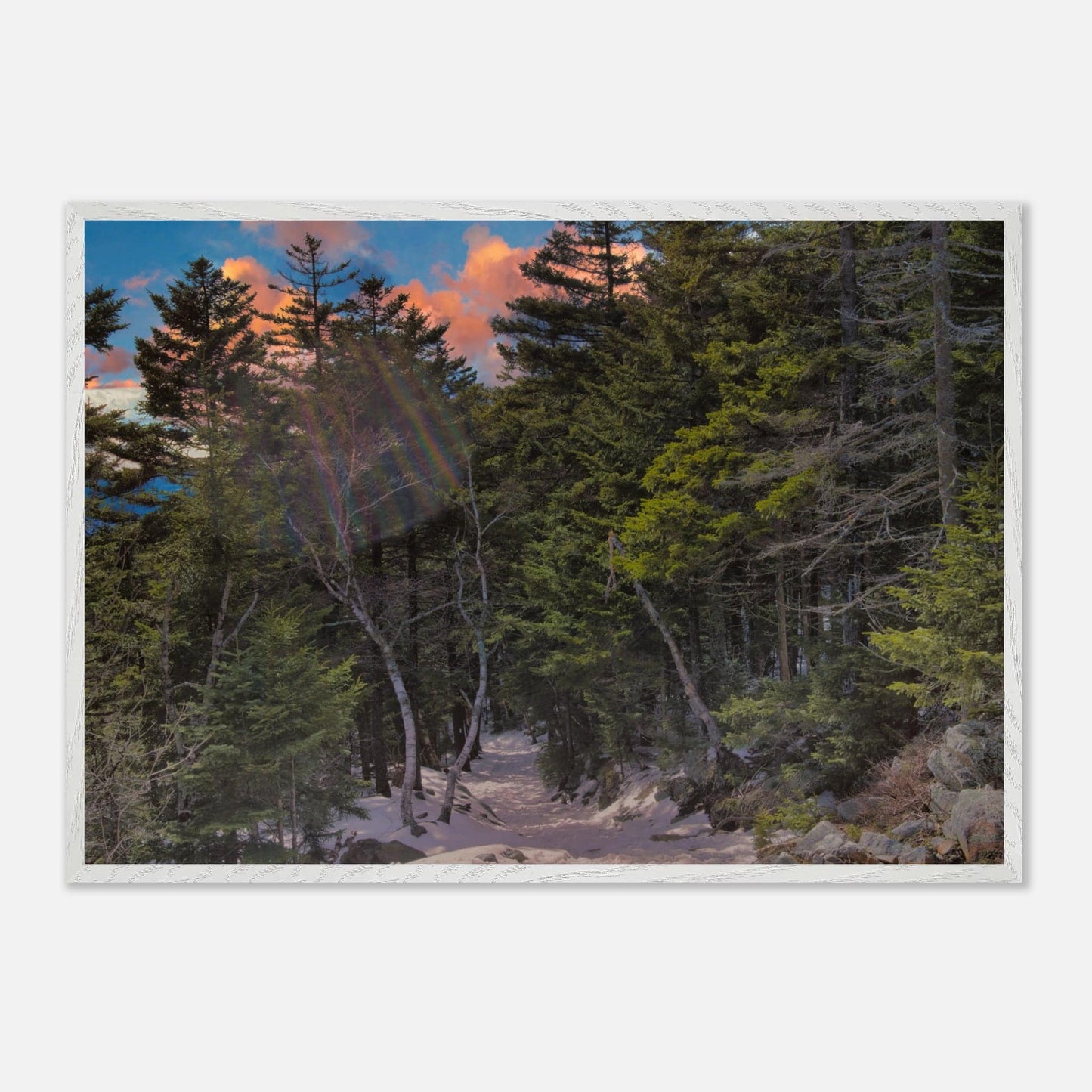 Sunset Americana Premium Matte Paper Wood Framed Relaxing Winter Mountain Wall Art Home Office Business Commercial Decor Pixio.Co - Pixio.Co