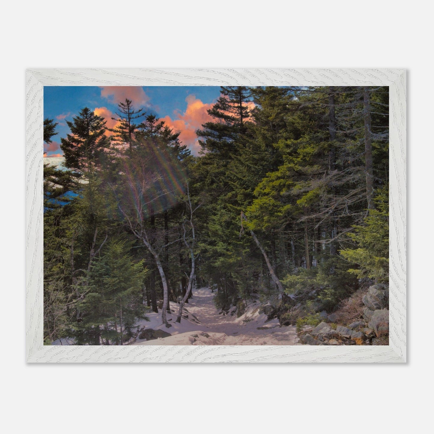 Sunset Americana Premium Matte Paper Wood Framed Relaxing Winter Mountain Wall Art Home Office Business Commercial Decor Pixio.Co - Pixio.Co