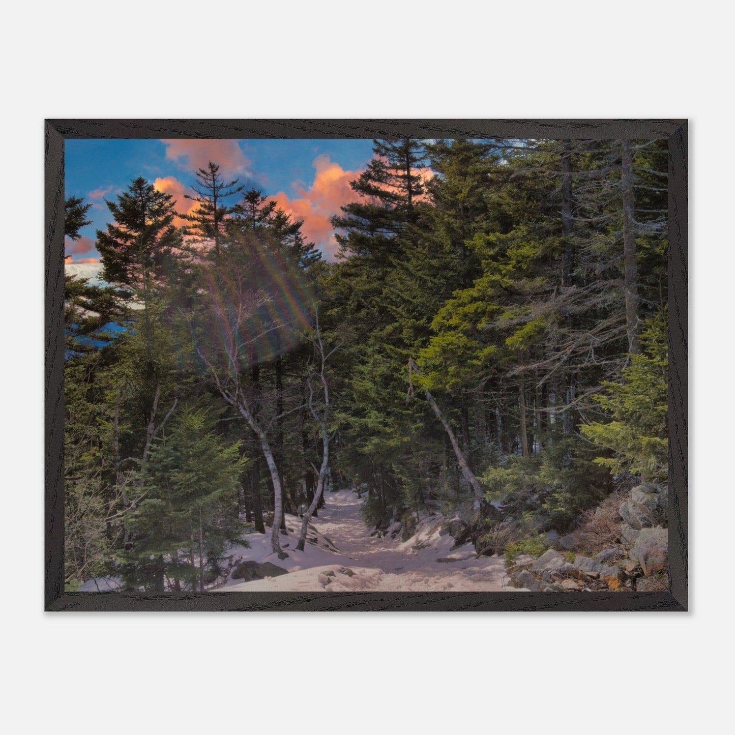Sunset Americana Premium Matte Paper Wood Framed Relaxing Winter Mountain Wall Art Home Office Business Commercial Decor Pixio.Co - Pixio.Co