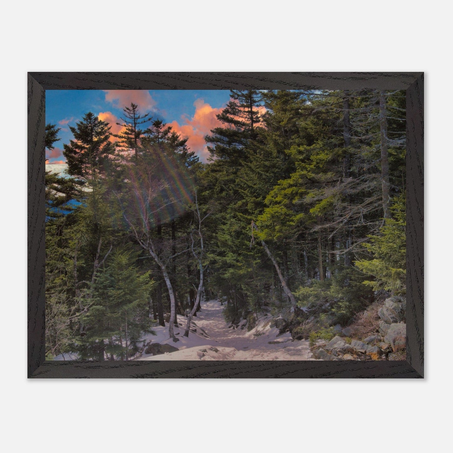 Sunset Americana Premium Matte Paper Wood Framed Relaxing Winter Mountain Wall Art Home Office Business Commercial Decor Pixio.Co - Pixio.Co