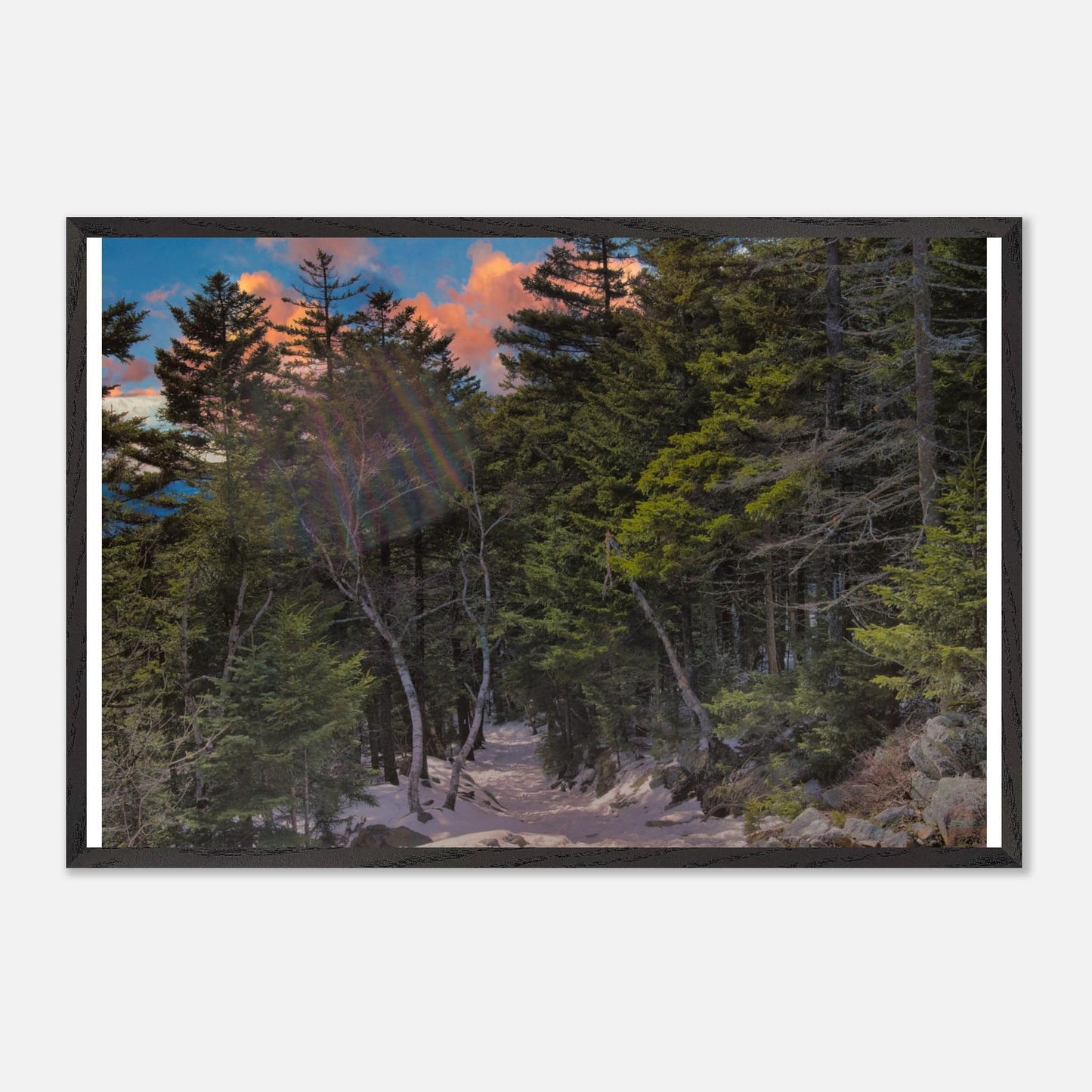 Sunset Americana Premium Matte Paper Wood Framed Relaxing Winter Mountain Wall Art Home Office Business Commercial Decor Pixio.Co - Pixio.Co