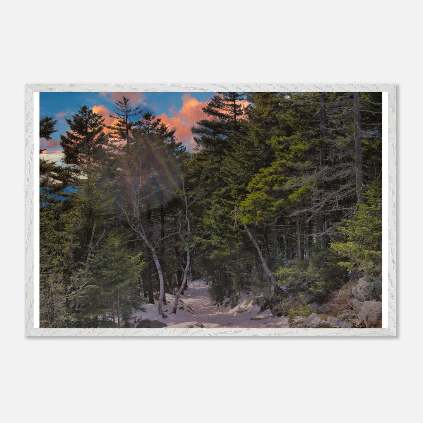 Sunset Americana Premium Matte Paper Wood Framed Relaxing Winter Mountain Wall Art Home Office Business Commercial Decor Pixio.Co - Pixio.Co