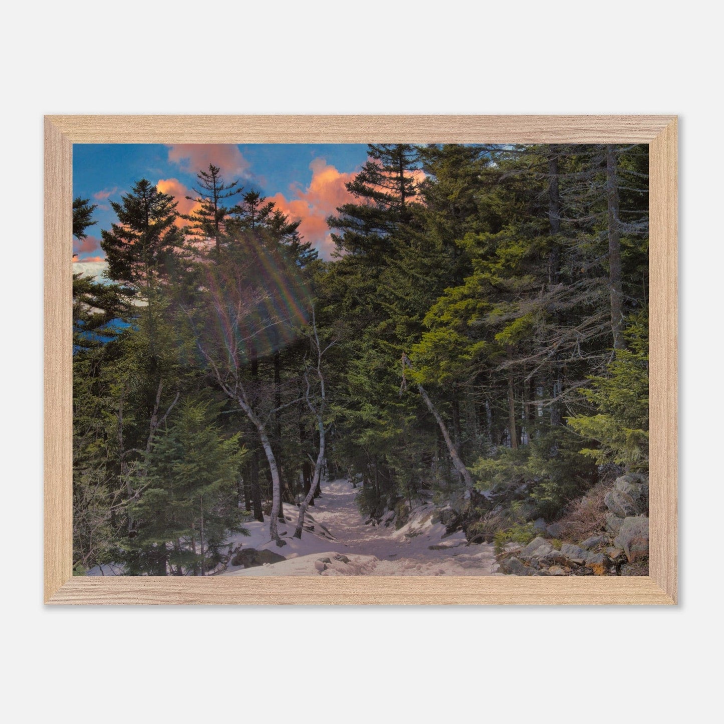 Sunset Americana Premium Matte Paper Wood Framed Relaxing Winter Mountain Wall Art Home Office Business Commercial Decor Pixio.Co - Pixio.Co