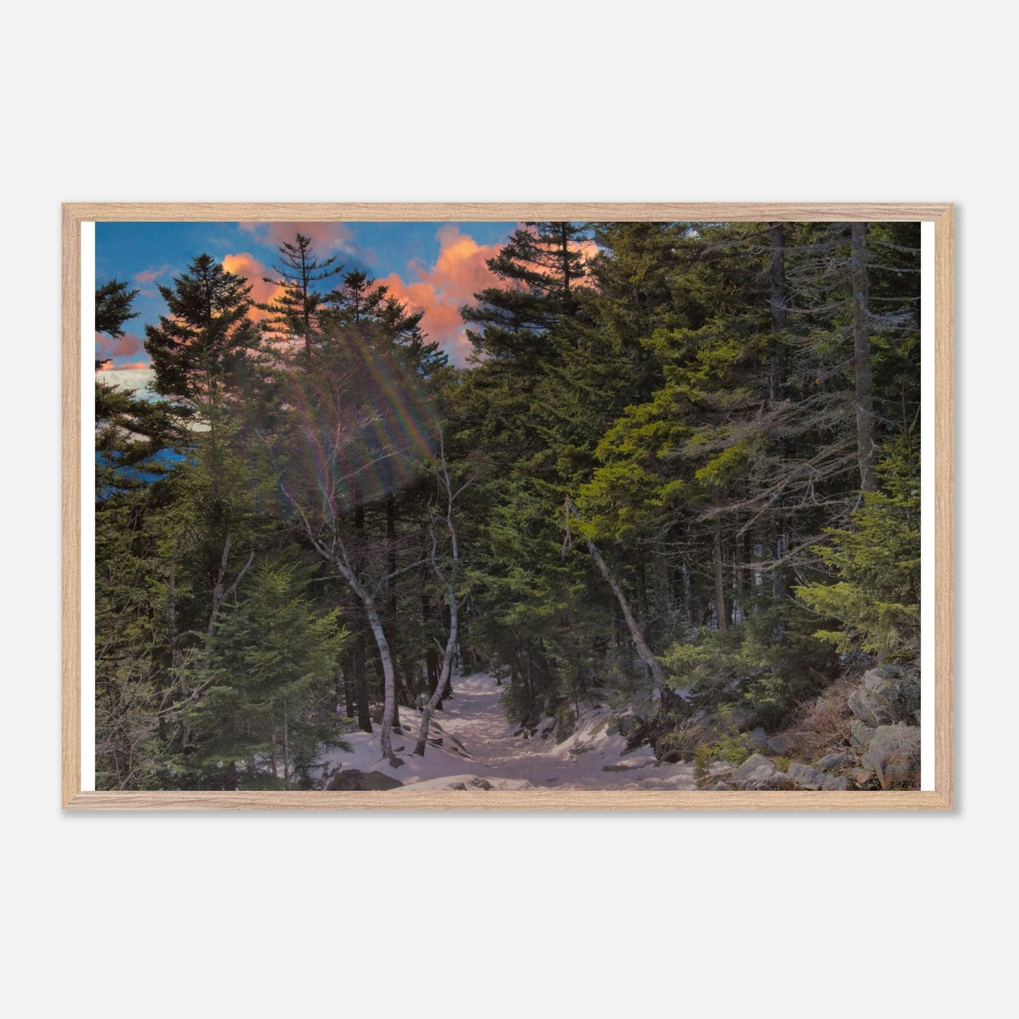 Sunset Americana Premium Matte Paper Wood Framed Relaxing Winter Mountain Wall Art Home Office Business Commercial Decor Pixio.Co - Pixio.Co