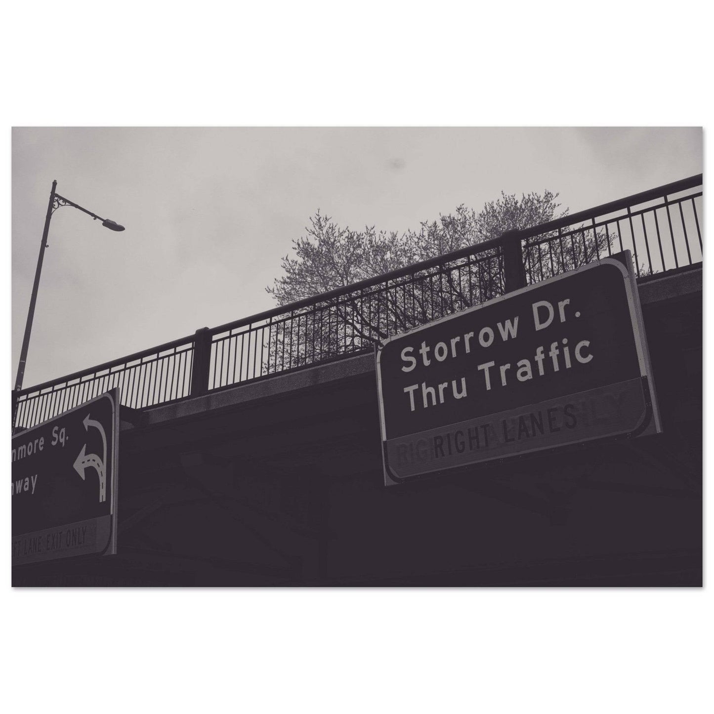 Boston Storrow Drive Black and White Matte Paper poster Massachusetts Wall Art Home Office Business Commercial Decor Pixio.Co - Pixio.Co