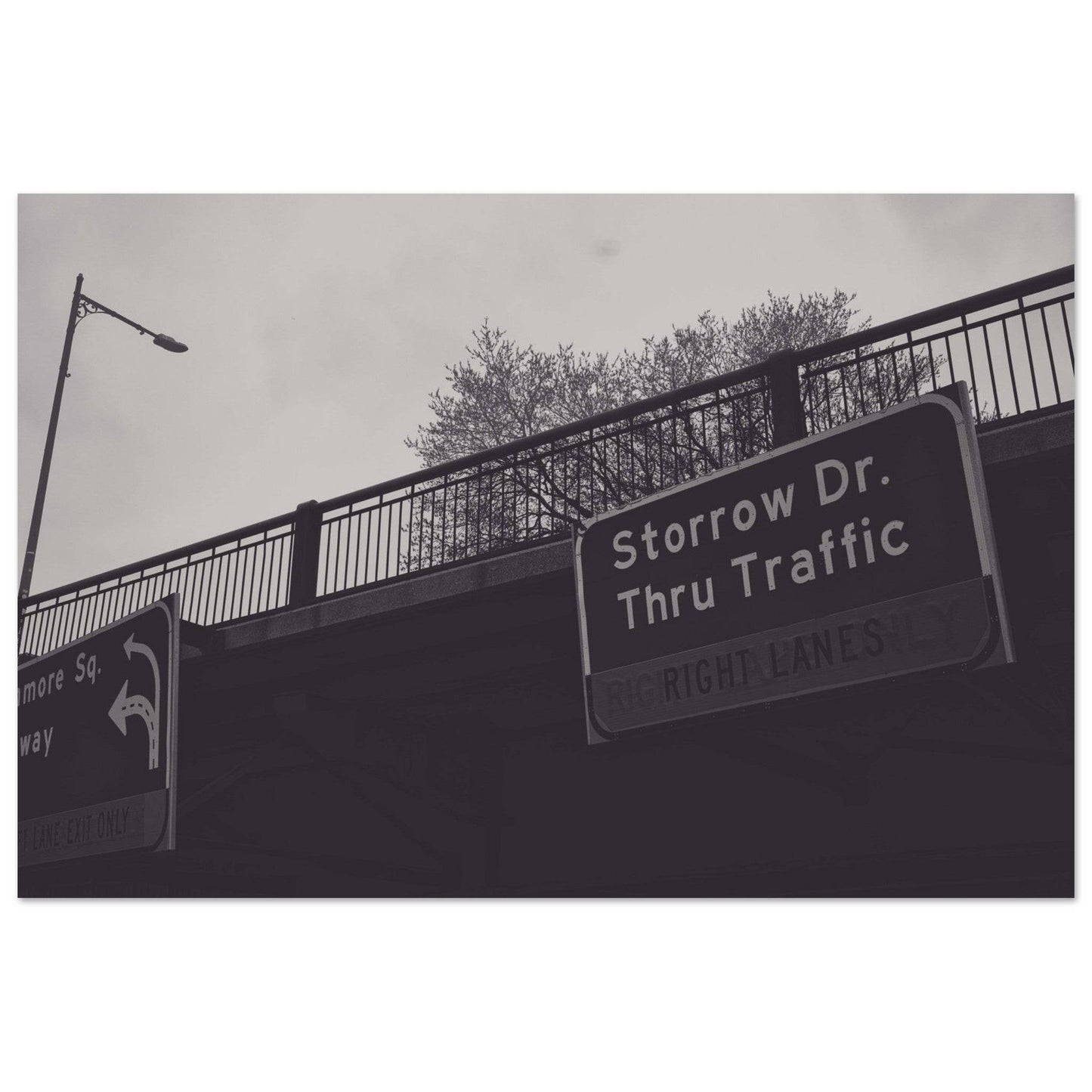 Boston Storrow Drive Black and White Matte Paper poster Massachusetts Wall Art Home Office Business Commercial Decor Pixio.Co - Pixio.Co