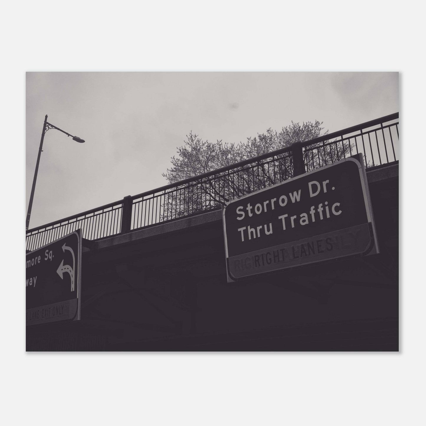 Boston Storrow Drive Black and White Matte Paper poster Massachusetts Wall Art Home Office Business Commercial Decor Pixio.Co - Pixio.Co