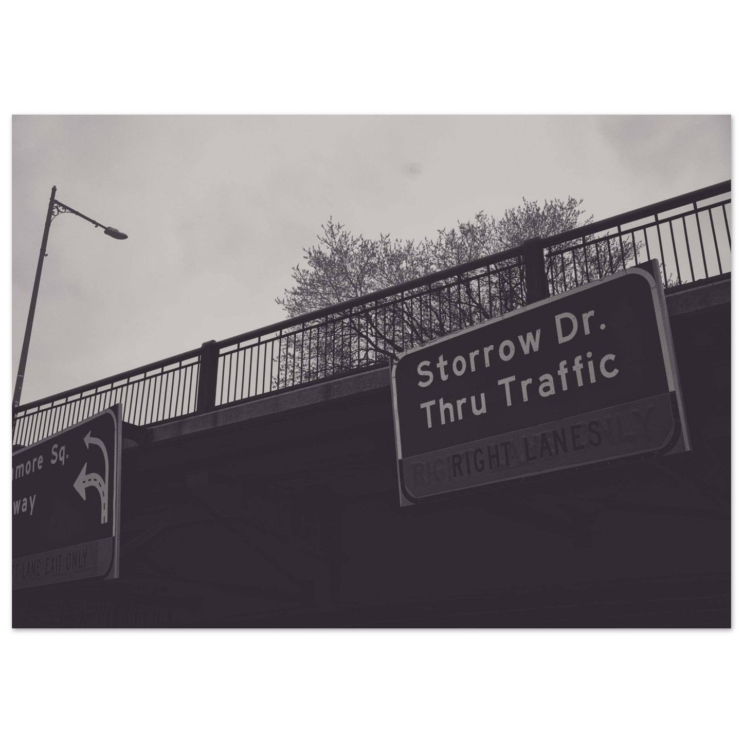 Boston Storrow Drive Black and White Matte Paper poster Massachusetts Wall Art Home Office Business Commercial Decor Pixio.Co - Pixio.Co