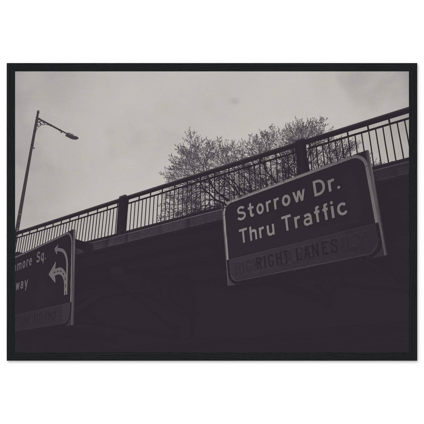 Boston Storrow Drive Black and White - Museum-Quality Matte Paper Wooden Framed Poster Pixio.Co - Pixio.Co