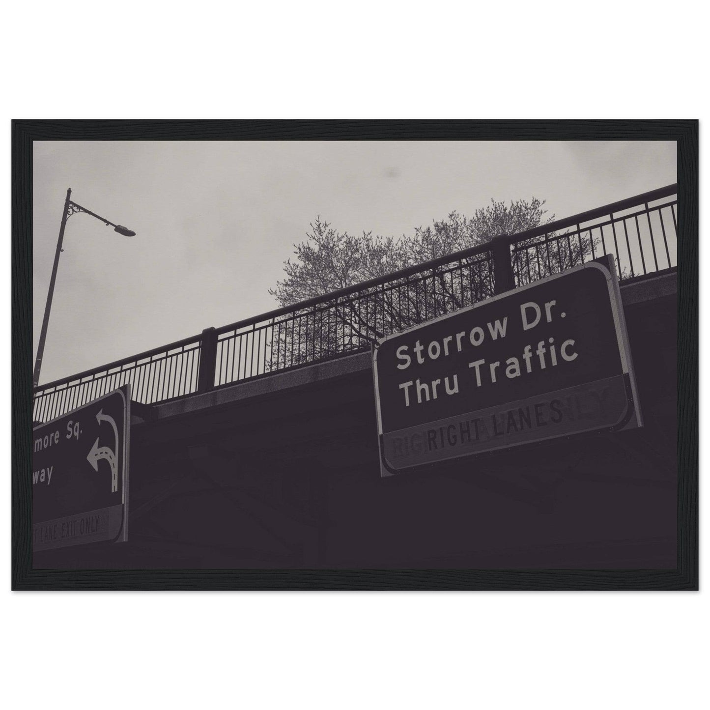 Boston Storrow Drive Black and White - Museum-Quality Matte Paper Wooden Framed Poster Pixio.Co - Pixio.Co