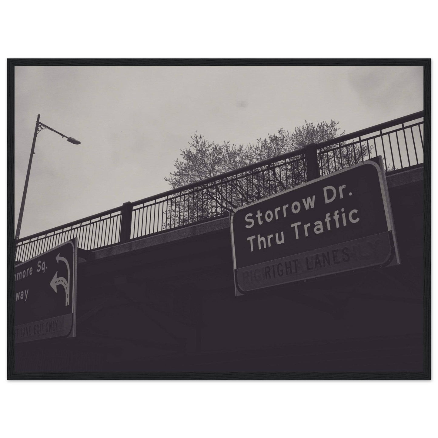 Boston Storrow Drive Black and White - Museum-Quality Matte Paper Wooden Framed Poster Pixio.Co - Pixio.Co