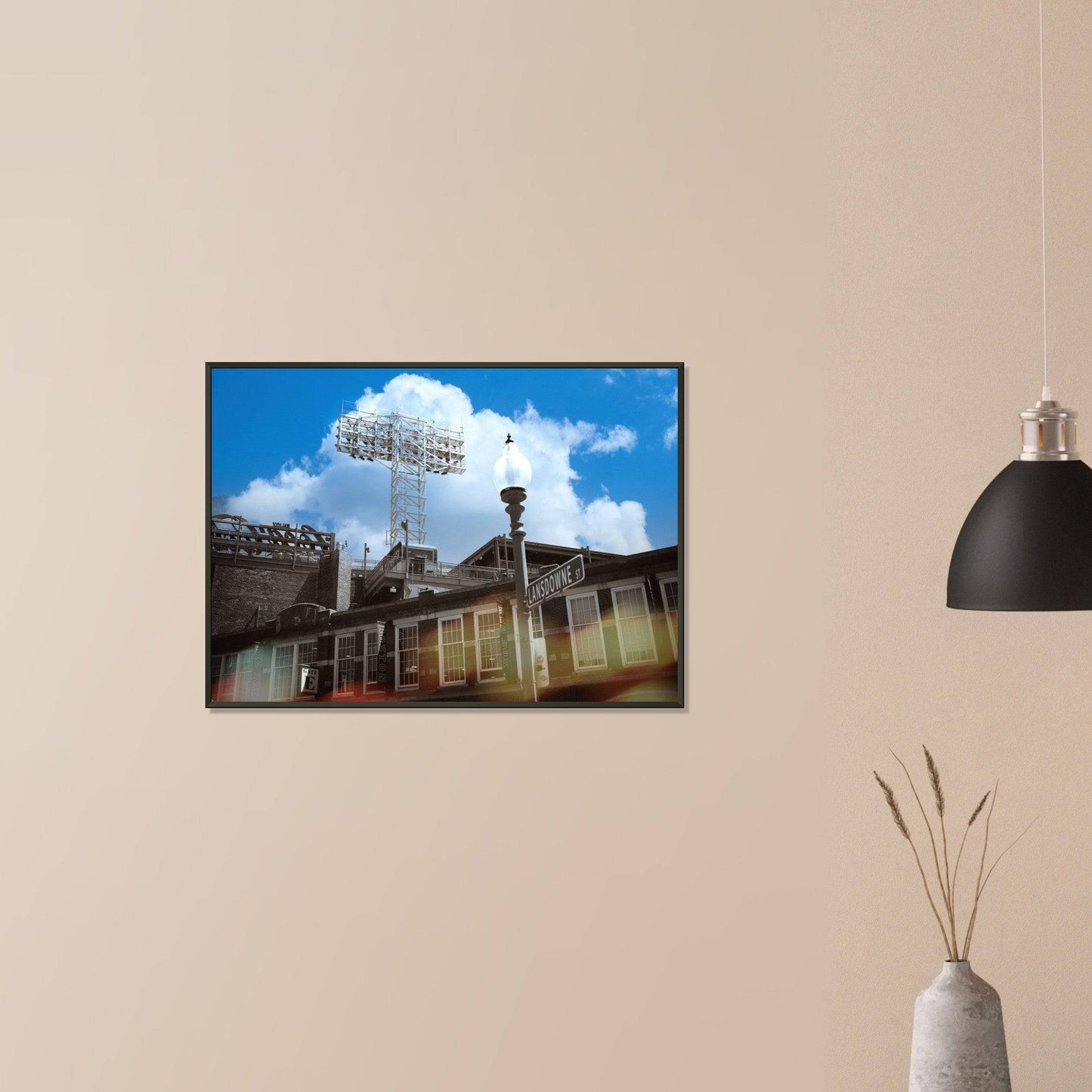 Lansdowne Blue Sky Matte Paper Metal Framed Boston Massachusetts Fenway Wall Art Home Office Business Commercial Decor Pixio.Co - Pixio.Co