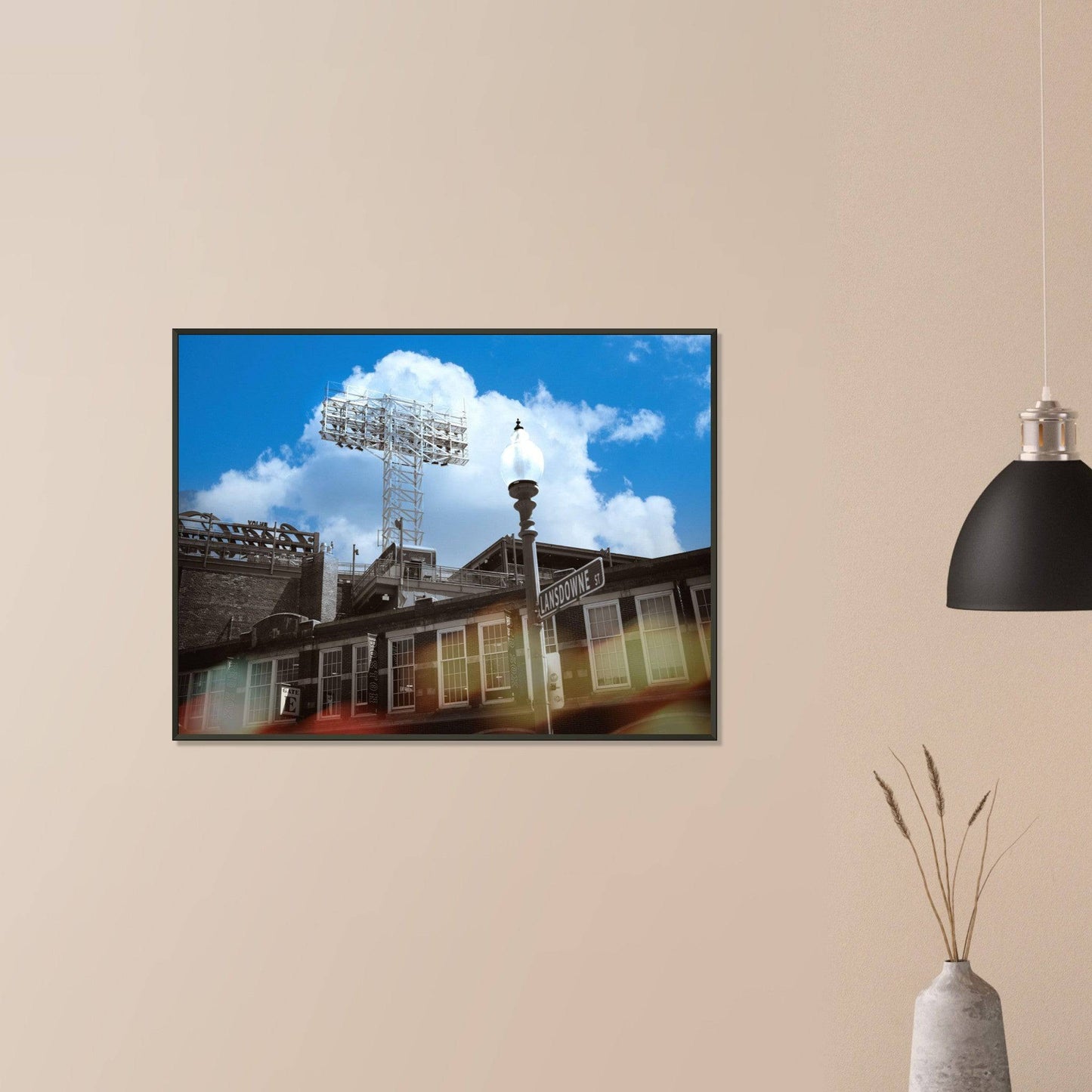 Lansdowne Blue Sky Matte Paper Metal Framed Boston Massachusetts Fenway Wall Art Home Office Business Commercial Decor Pixio.Co - Pixio.Co