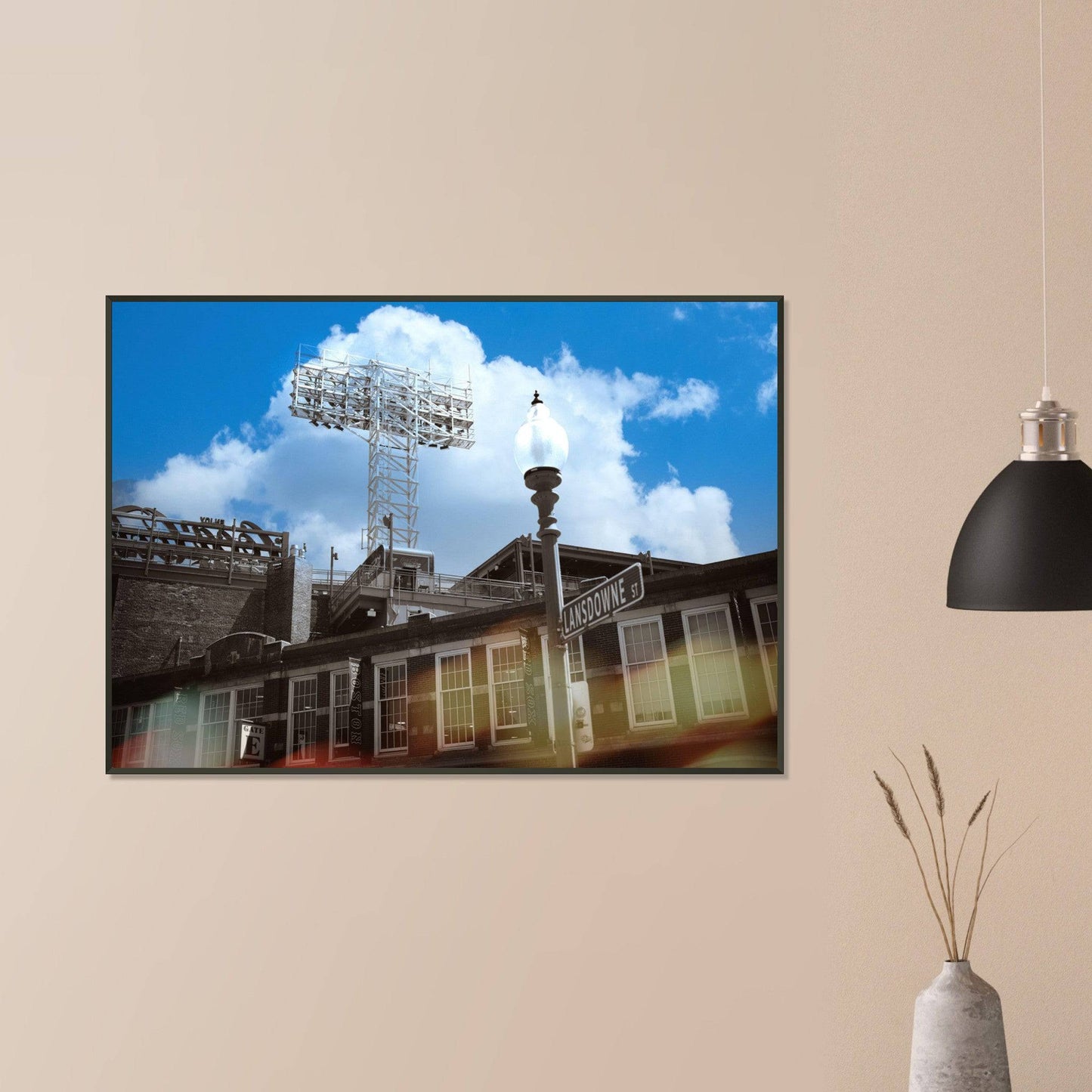 Lansdowne Blue Sky Matte Paper Metal Framed Boston Massachusetts Fenway Wall Art Home Office Business Commercial Decor Pixio.Co - Pixio.Co