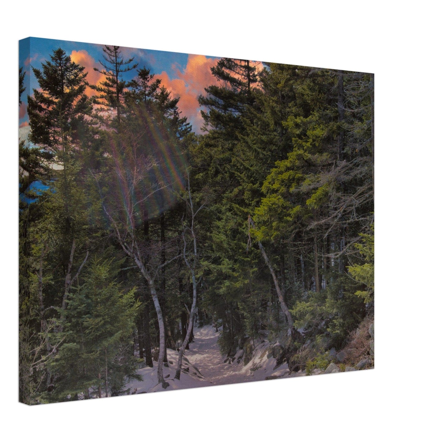 Sunset Americana Canvas Relaxing Winter Mountain Wall Art Home Office Business Commercial Decor Pixio.Co - Pixio.Co