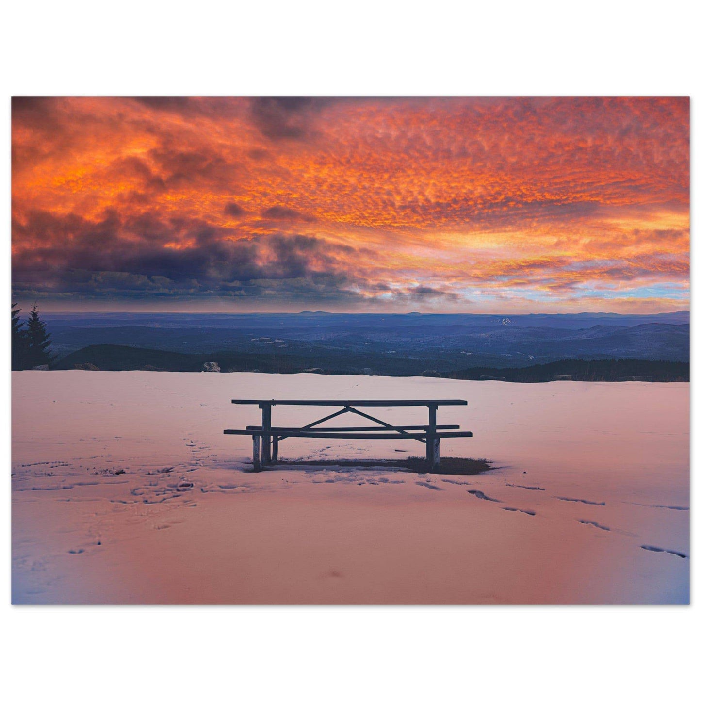 Snowy Mountain Sunset Classic Matte Paper Poster - Pixio.Co