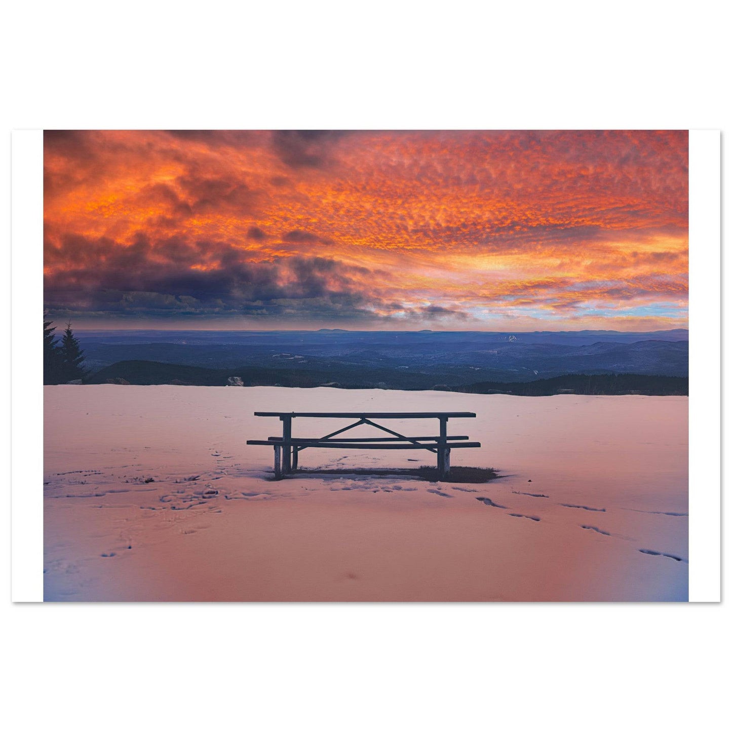 Snowy Mountain Sunset Classic Matte Paper Poster - Pixio.Co