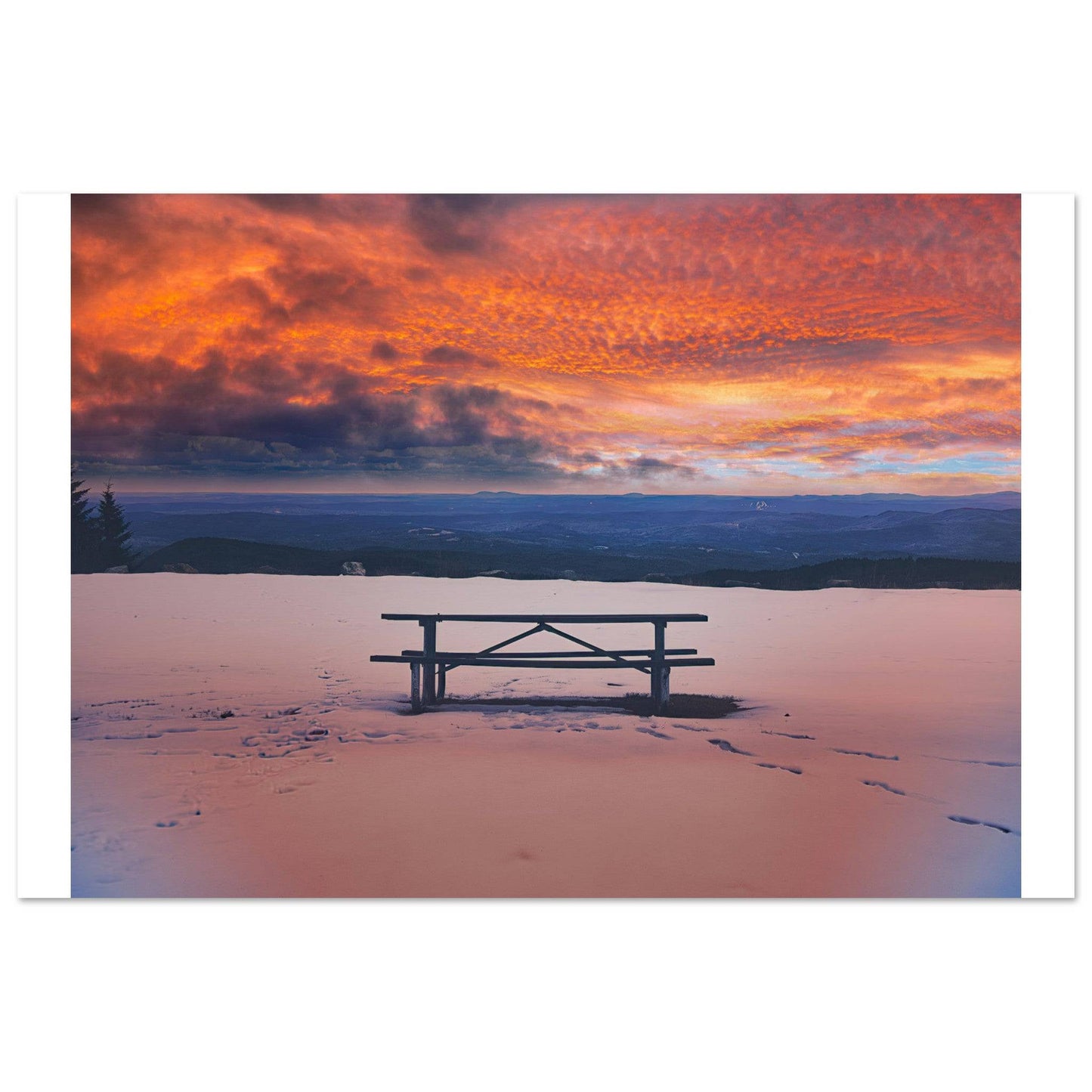 Snowy Mountain Sunset Classic Matte Paper Poster - Pixio.Co