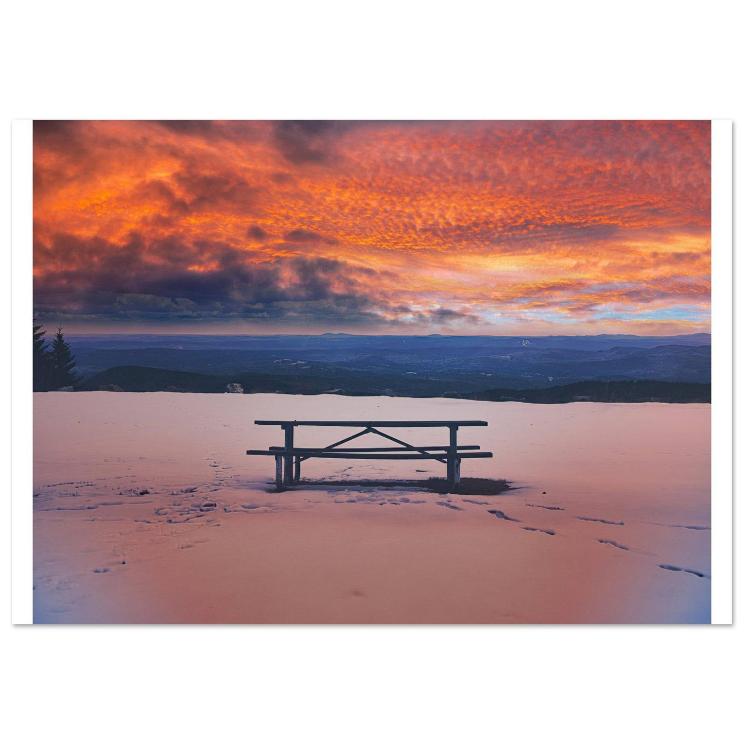 Snowy Mountain Sunset Classic Matte Paper Poster - Pixio.Co