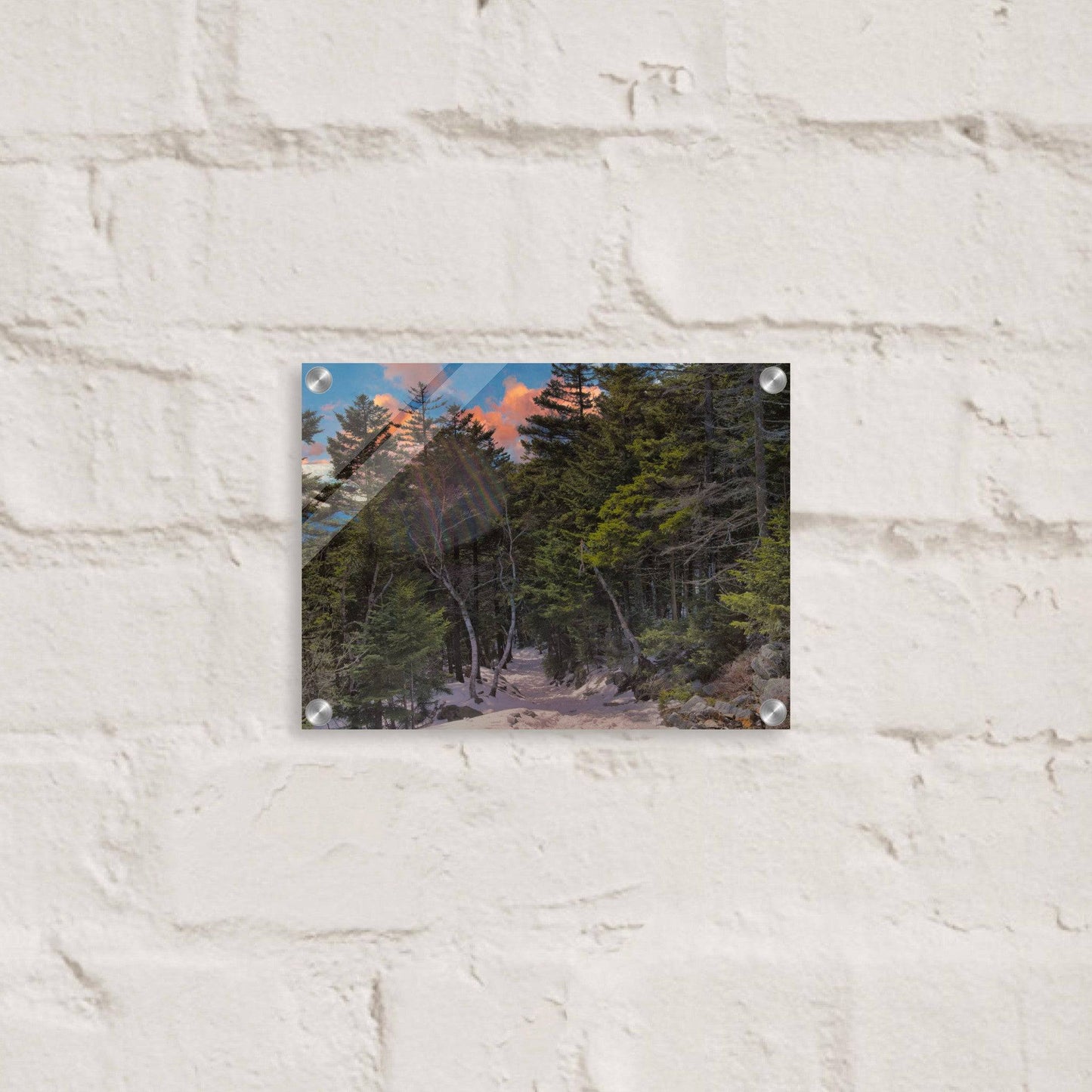 Sunset Americana Acrylic Print Relaxing Winter Mountain Wall Art Home Office Business Commercial Decor Pixio.Co - Pixio.Co