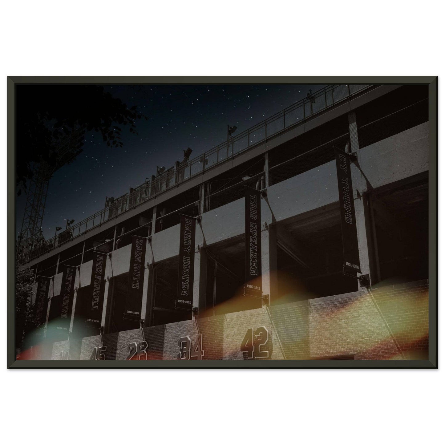 Fenway Galaxy Red Sox Hall of Famer Semi-Glossy Paper Metal Framed Boston Massachusetts Wall Art Home Office Business Commercial Decor Pixio.Co - Pixio.Co